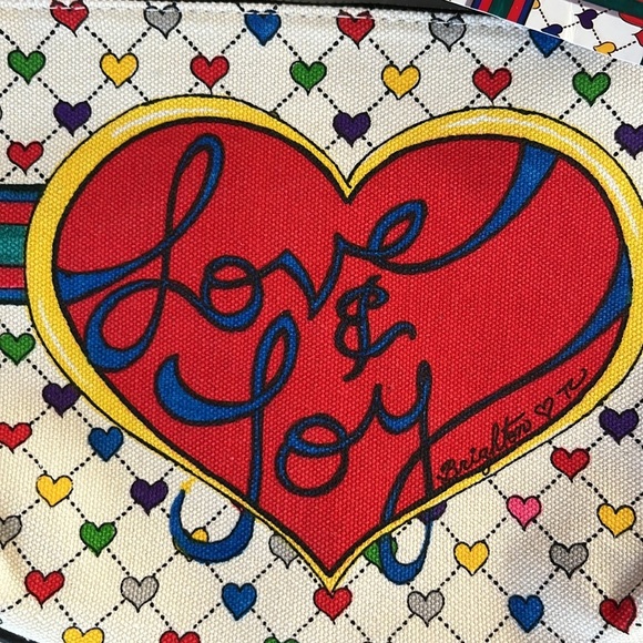 Brighton  NWT  Love & Joy Pouch  Canvas crossbody  multicolor/large seasonal bow - Picture 11 of 13